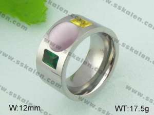 Stainless Steel Stone&Crystal Ring - KR20864-D