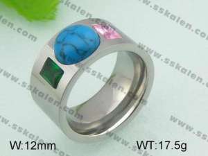 Stainless Steel Stone&Crystal Ring - KR20876-D