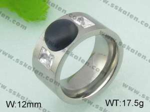 Stainless Steel Stone&Crystal Ring - KR20878-D