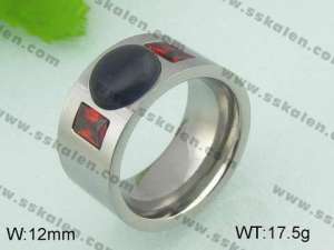 Stainless Steel Stone&Crystal Ring - KR20883-D