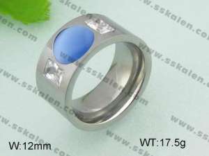 Stainless Steel Stone&Crystal Ring - KR20898-D