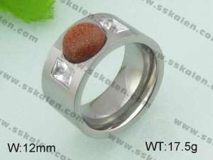 Stainless Steel Stone&Crystal Ring - KR20904-D
