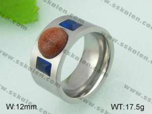 Stainless Steel Stone&Crystal Ring - KR20908-D
