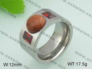 Stainless Steel Stone&Crystal Ring - KR20910-D