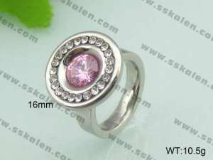 Stainless Steel Stone&Crystal Ring - KR20955-D