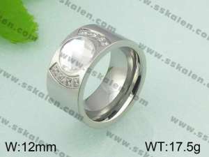 Stainless Steel Stone&Crystal Ring - KR20979-D
