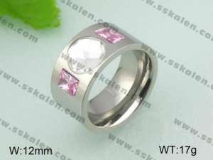 Stainless Steel Stone&Crystal Ring - KR20999-D