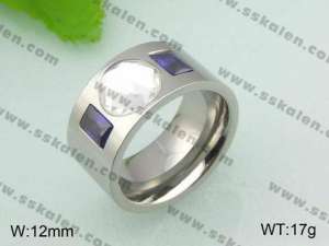 Stainless Steel Stone&Crystal Ring - KR21003-D