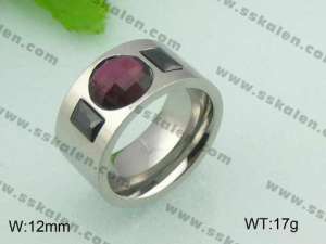 Stainless Steel Stone&Crystal Ring - KR21005-D
