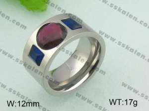 Stainless Steel Stone&Crystal Ring - KR21009-D