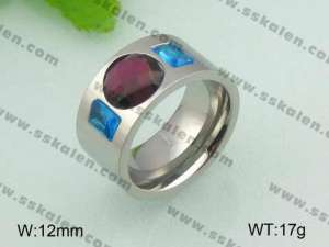 Stainless Steel Stone&Crystal Ring - KR21010-D