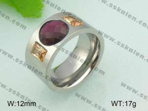 Stainless Steel Stone&Crystal Ring - KR21014-D
