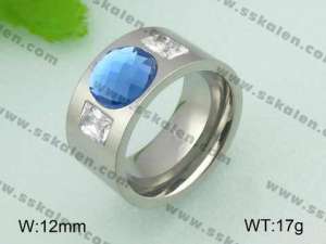 Stainless Steel Stone&Crystal Ring - KR21015-D
