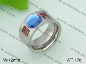 Stainless Steel Stone&Crystal Ring - KR21021-D