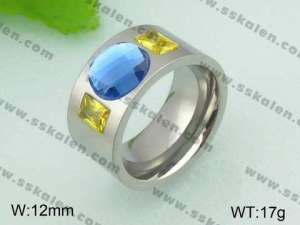 Stainless Steel Stone&Crystal Ring - KR21024-D