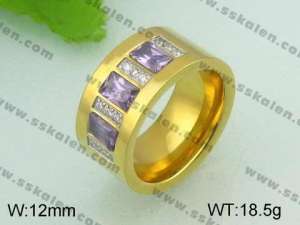 Stainless Steel Stone&Crystal Ring - KR21248-D
