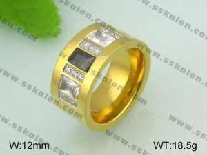 Stainless Steel Stone&Crystal Ring - KR21249-D