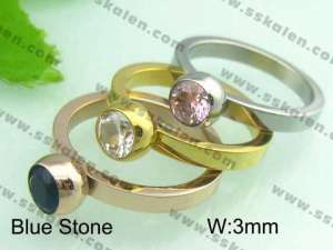 Stainless Steel Stone&Crystal Ring - KR21643-D