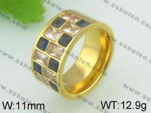 Stainless Steel Stone&Crystal Ring - KR21652-D