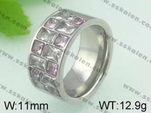 Stainless Steel Stone&Crystal Ring - KR21655-D