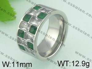 Stainless Steel Stone&Crystal Ring - KR21656-D