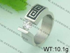 Stainless Steel Stone&Crystal Ring - KR21659-D