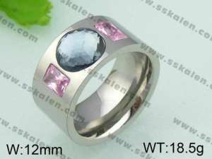 Stainless Steel Stone&Crystal Ring   - KR21942-D