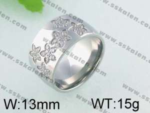 Stainless Steel Stone&Crystal Ring - KR24761-K