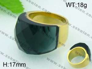 Stainless Steel Stone&Crystal Ring - KR25831-K