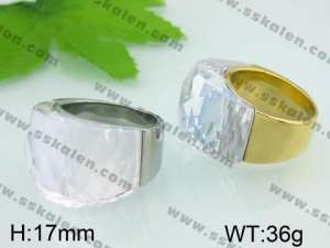Stainless Steel Stone&Crystal Ring - KR25838-K