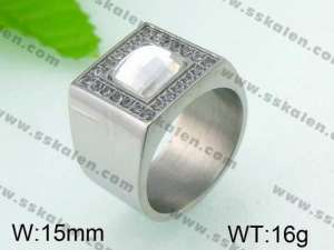 Stainless Steel Stone&Crystal Ring - KR25991-K