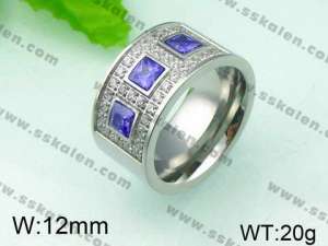 Stainless Steel Stone&Crystal Ring - KR26095-K