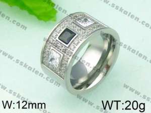 Stainless Steel Stone&Crystal Ring - KR26099-K