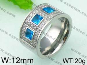 Stainless Steel Stone&Crystal Ring - KR26100-K