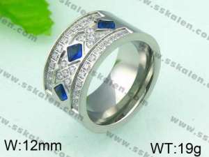 Stainless Steel Stone&Crystal Ring - KR26116-K