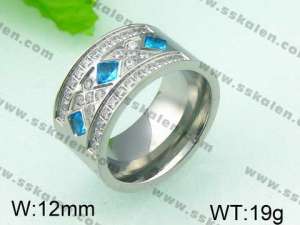 Stainless Steel Stone&Crystal Ring - KR26121-K