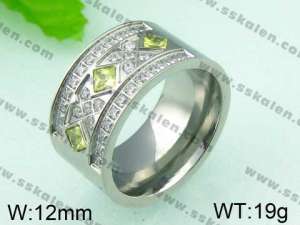 Stainless Steel Stone&Crystal Ring - KR26122-K