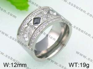 Stainless Steel Stone&Crystal Ring - KR26123-K