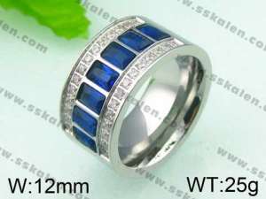 Stainless Steel Stone&Crystal Ring - KR26140-K