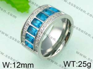 Stainless Steel Stone&Crystal Ring - KR26141-K