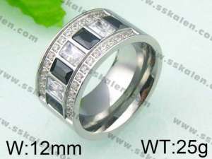 Stainless Steel Stone&Crystal Ring - KR26146-K