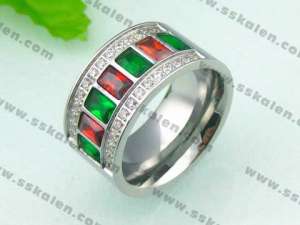 Stainless Steel Stone&Crystal Ring - KR26148-K