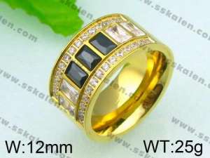 Stainless Steel Stone&Crystal Ring - KR26161-K