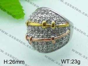 Stainless Steel Stone&Crystal Ring - KR26265-L