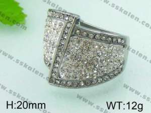 Stainless Steel Stone&Crystal Ring - KR26269-L