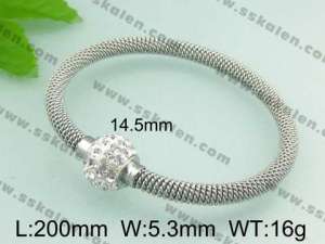  Stainless Steel Stone Bangle  - KB32066-T