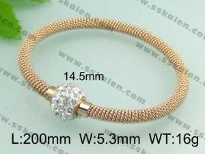 Stainless Steel Stone Bangle  - KB32068-T