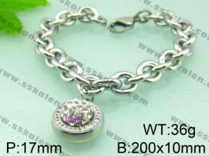 Stainless Steel Stone Bracelet  - KB52622-Z