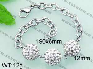 Stainless Steel Stone Bracelet  - KB56646-Z