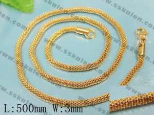 Stainless Steel Gold-Plating Necklace  - KN5340